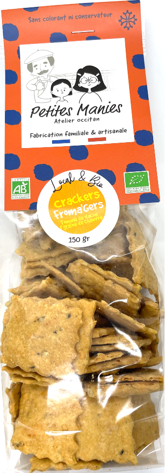 Crackers Froma'Gers tomme de vache et graines de chanvre bio