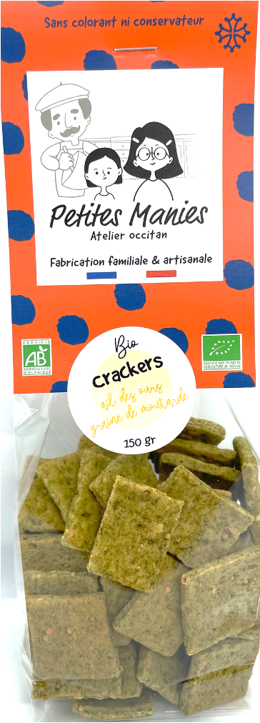 Crackers ail des ours et graines de moutarde bio