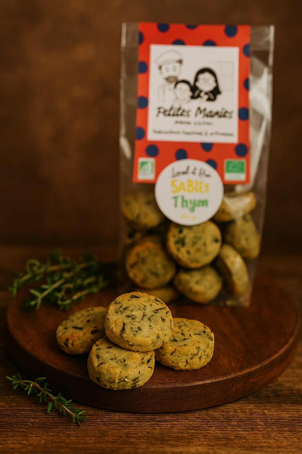 Sablés apéritifs au thym bio Petites Manies