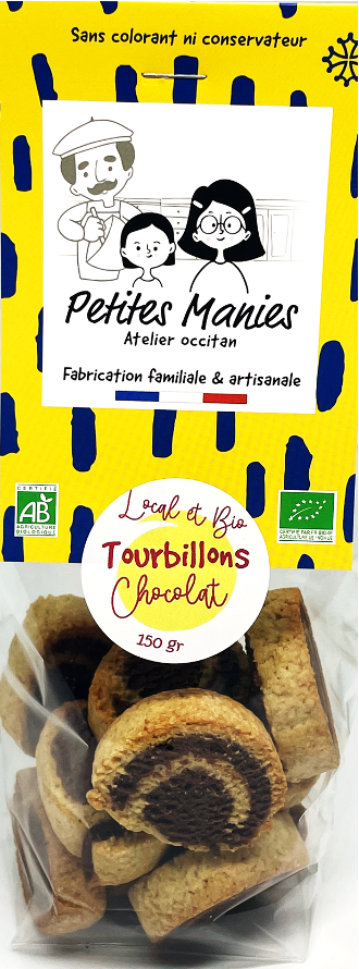 Tourbillons coeur chocolat bio - sablés croquants